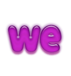 アルファベット小文字紫色スタンプ N（個別スタンプ：38）