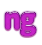 アルファベット小文字紫色スタンプ N（個別スタンプ：40）