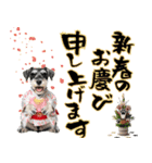 ミニチュアシュナウザー子犬のお正月（個別スタンプ：6）