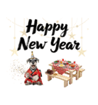 ミニチュアシュナウザー子犬のお正月（個別スタンプ：8）