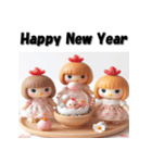 十二支全部 あけおめ ファンシードール（個別スタンプ：32）