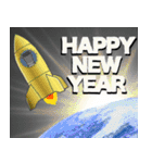 年賀！お正月！午年のスタンプ！(黒)（個別スタンプ：2）