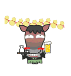 年賀！お正月！午年のスタンプ！(黒)（個別スタンプ：27）