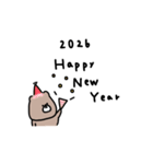 優しいお色のクマ。2026年。友達。（個別スタンプ：2）