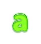 アルファベット小文字ガラスのような緑 N（個別スタンプ：1）