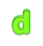 アルファベット小文字ガラスのような緑 N（個別スタンプ：4）