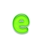 アルファベット小文字ガラスのような緑 N（個別スタンプ：5）