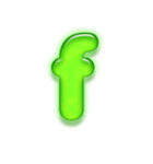 アルファベット小文字ガラスのような緑 N（個別スタンプ：6）