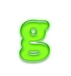 アルファベット小文字ガラスのような緑 N（個別スタンプ：7）