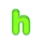 アルファベット小文字ガラスのような緑 N（個別スタンプ：8）