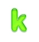 アルファベット小文字ガラスのような緑 N（個別スタンプ：11）