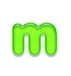 アルファベット小文字ガラスのような緑 N（個別スタンプ：13）