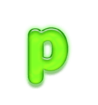 アルファベット小文字ガラスのような緑 N（個別スタンプ：16）