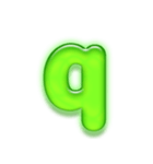 アルファベット小文字ガラスのような緑 N（個別スタンプ：17）