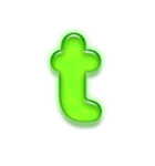 アルファベット小文字ガラスのような緑 N（個別スタンプ：20）