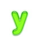 アルファベット小文字ガラスのような緑 N（個別スタンプ：25）