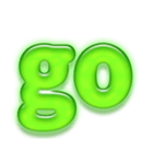 アルファベット小文字ガラスのような緑 N（個別スタンプ：28）