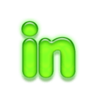 アルファベット小文字ガラスのような緑 N（個別スタンプ：29）