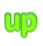 アルファベット小文字ガラスのような緑 N（個別スタンプ：30）