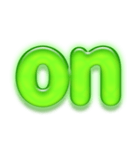 アルファベット小文字ガラスのような緑 N（個別スタンプ：31）