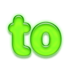 アルファベット小文字ガラスのような緑 N（個別スタンプ：33）