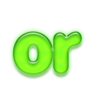 アルファベット小文字ガラスのような緑 N（個別スタンプ：34）