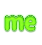 アルファベット小文字ガラスのような緑 N（個別スタンプ：36）