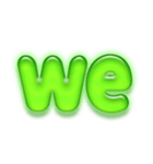 アルファベット小文字ガラスのような緑 N（個別スタンプ：38）