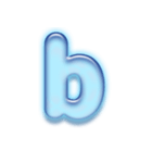 アルファベット小文字ガラスのような青色 N（個別スタンプ：2）