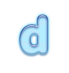 アルファベット小文字ガラスのような青色 N（個別スタンプ：4）