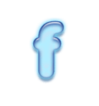 アルファベット小文字ガラスのような青色 N（個別スタンプ：6）