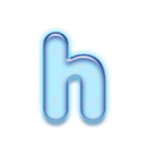 アルファベット小文字ガラスのような青色 N（個別スタンプ：8）