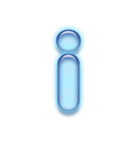 アルファベット小文字ガラスのような青色 N（個別スタンプ：9）