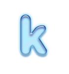 アルファベット小文字ガラスのような青色 N（個別スタンプ：11）