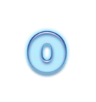 アルファベット小文字ガラスのような青色 N（個別スタンプ：15）