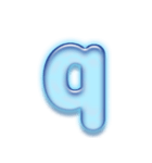 アルファベット小文字ガラスのような青色 N（個別スタンプ：17）