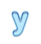 アルファベット小文字ガラスのような青色 N（個別スタンプ：25）