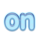 アルファベット小文字ガラスのような青色 N（個別スタンプ：31）