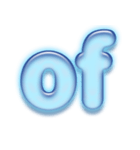 アルファベット小文字ガラスのような青色 N（個別スタンプ：35）