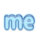 アルファベット小文字ガラスのような青色 N（個別スタンプ：36）