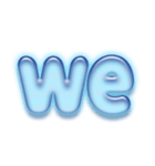 アルファベット小文字ガラスのような青色 N（個別スタンプ：38）