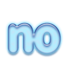 アルファベット小文字ガラスのような青色 N（個別スタンプ：39）