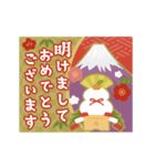 かわいい和カラーの年賀スタンプ（個別スタンプ：5）