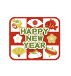 かわいい和カラーの年賀スタンプ（個別スタンプ：9）