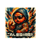 最強ベイビー【カラフル水墨画】（個別スタンプ：9）