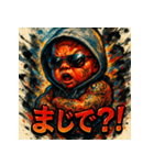 最強ベイビー【カラフル水墨画】（個別スタンプ：12）