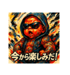 最強ベイビー【カラフル水墨画】（個別スタンプ：21）