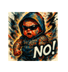 最強ベイビー【カラフル水墨画】（個別スタンプ：30）