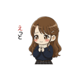 【2026年】新年あけおめ♡茶髪ガール（個別スタンプ：27）