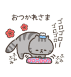 ☆とろけるネコのお正月☆シルバータビー（個別スタンプ：24）